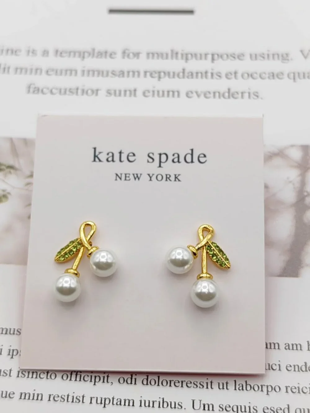 Kate Spade Cherry gold Earrings